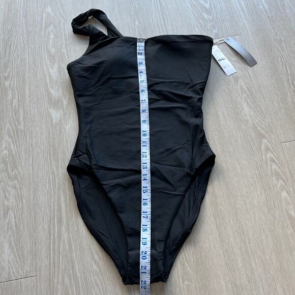 J Crew Kay One Piece In Classic Sculpt Swimsuit Size 6 Black One Shoulder - Picture 7 of 9